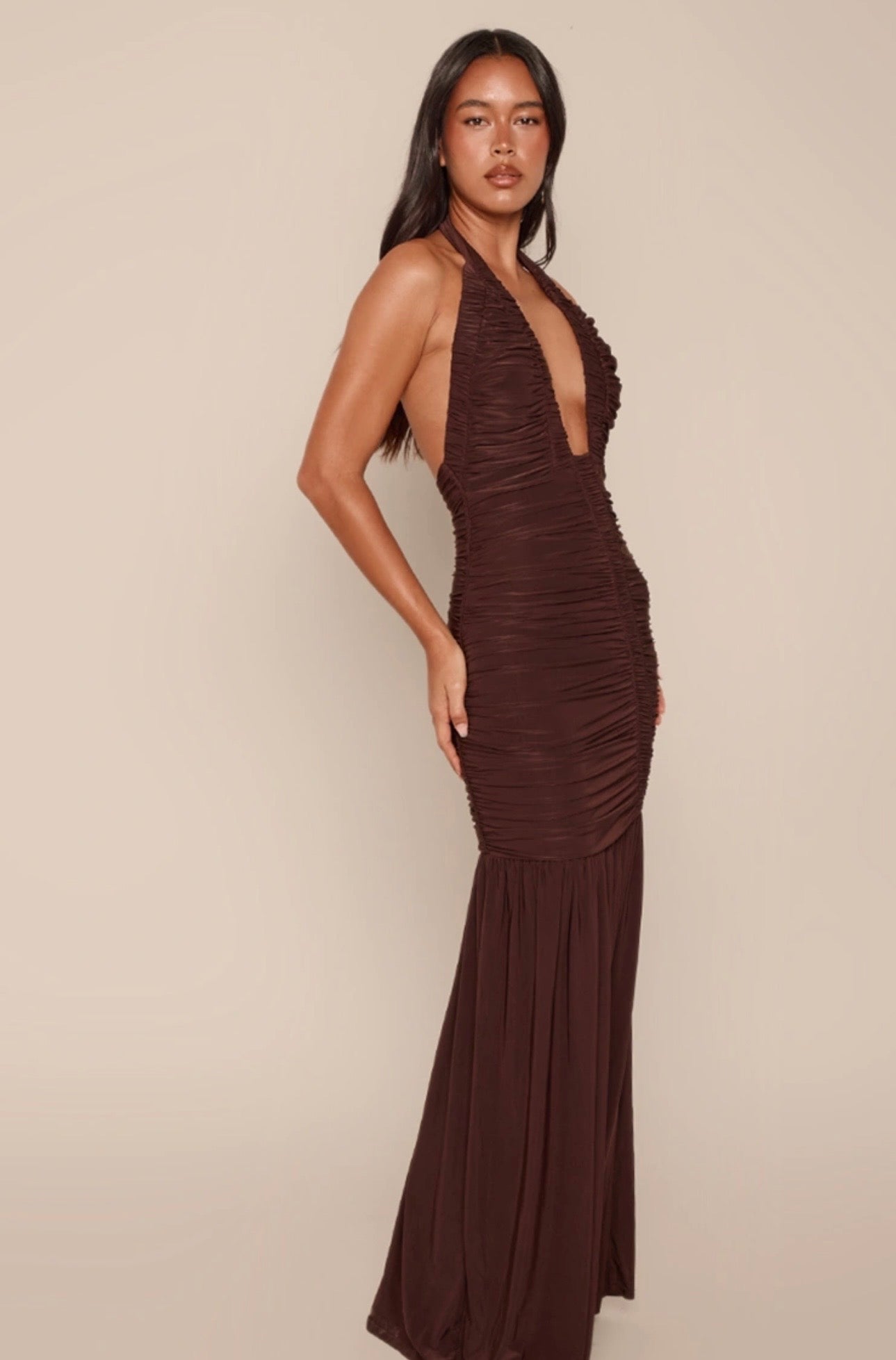 PLT the Label Halter Maxi Chocolate (8/S)