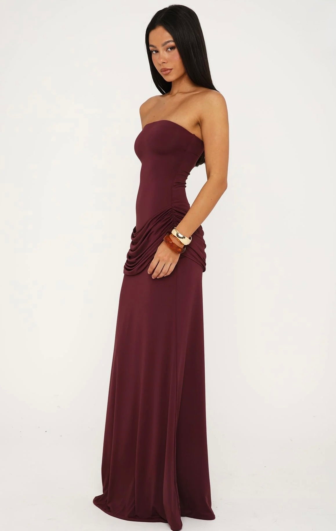 Make You Regret Strapless Maxi Dress Mauve (10/M)