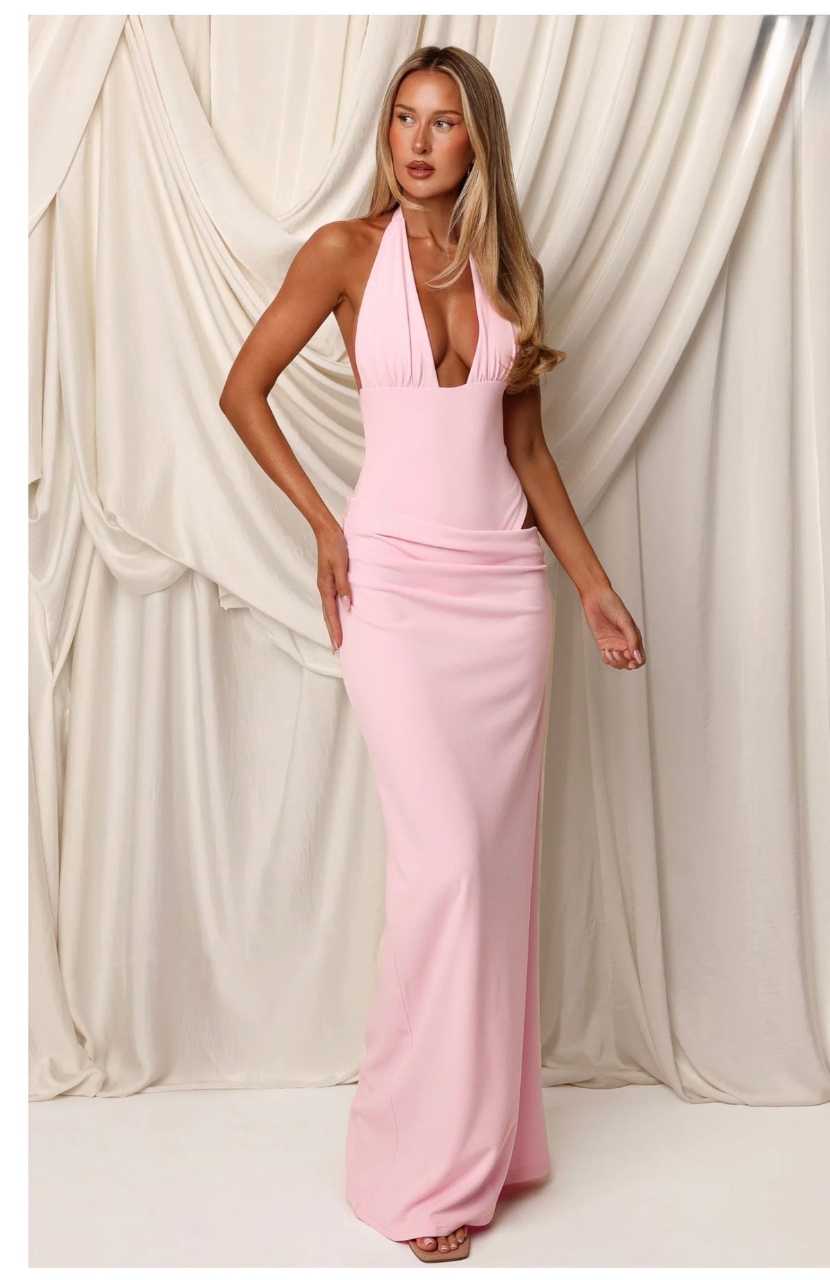 Twilight Temptation Maxi Dress Baby Pink (6/XS)